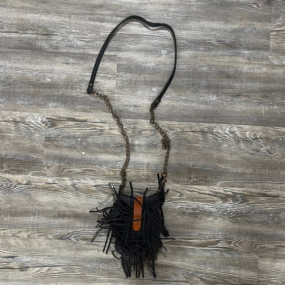 canoe Handbags - Fringe Black and Brown Women's Bag